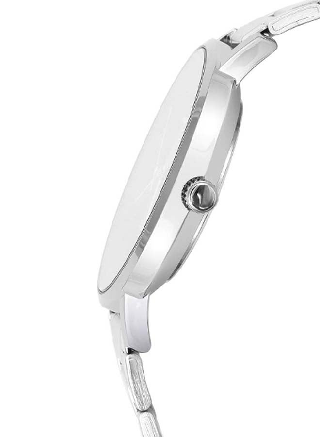 كاسيو ساعة يد بعقارب وسوار من الإستانلس ستيل طراز LT- 01D-1BUDF - مقاس 34 مم - لون فضي للنساء - Image 3