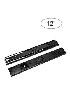 2 Pieces Drawer Slides Low Noise Ball Bearing Drawer Slides Black 30x2.5x4.5cm