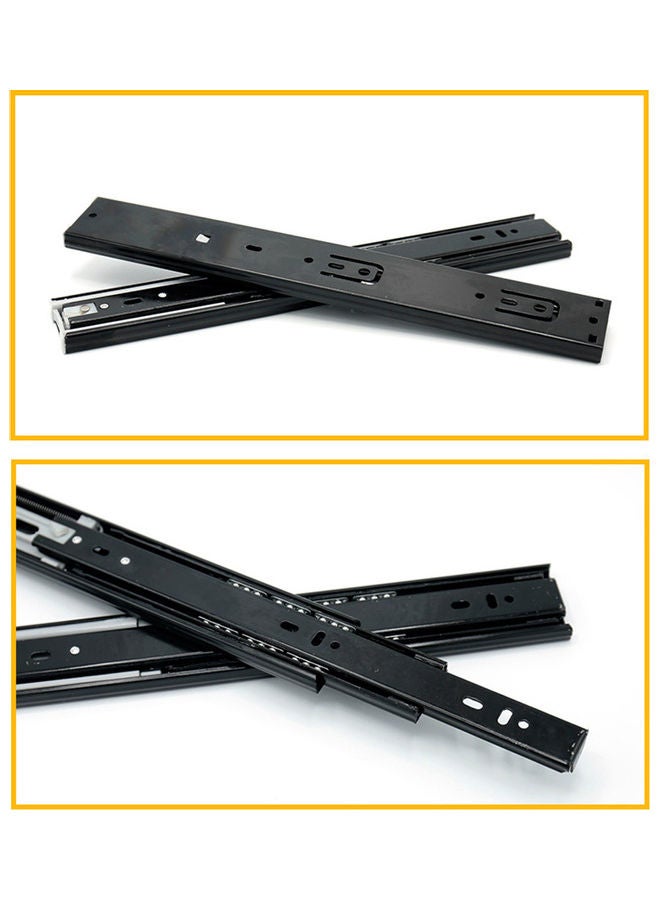 Generic - 2 Pieces Drawer Slides Low Noise Ball Bearing Drawer Slides Black 30x2.5x4.5cm - Image 1