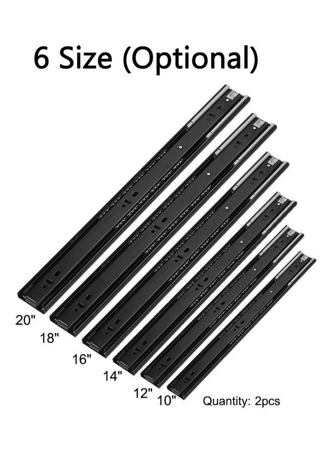 Generic - 2 Pieces Drawer Slides Low Noise Ball Bearing Drawer Slides Black 30x2.5x4.5cm - Image 1