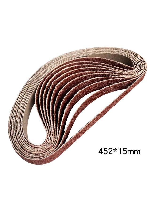 10-Piece Sanding Belt Multicolour 45.2x1.5x20cm  - Image 1