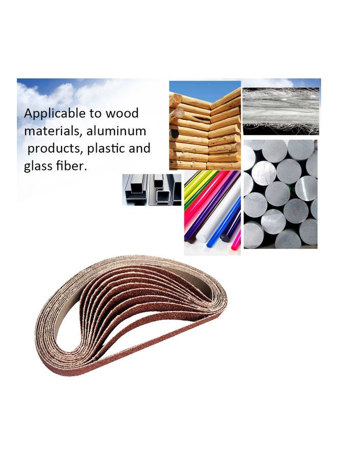 10-Piece Sanding Belt Multicolour 45.2x1.5x20cm  - Image 5