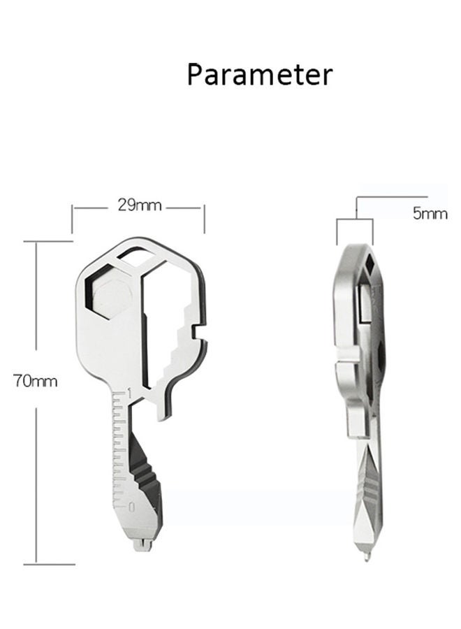24-In-1 Keychain Multi-functional Portable Key Tool Silver 10.5 x 1 x  6.8cm  - Image 2