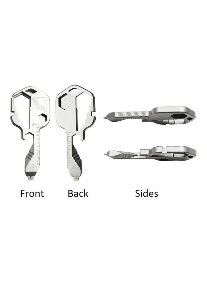 24-In-1 Keychain Multi-functional Portable Key Tool Silver 10.5 x 1 x  6.8cm  - Image 3
