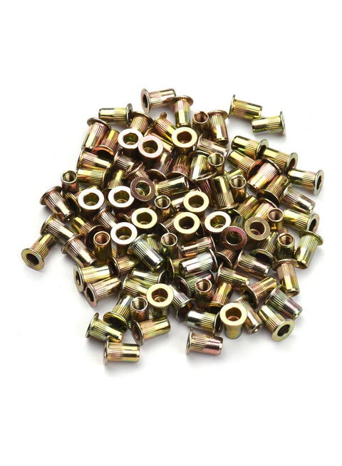 100-Piece Rivet Nut Set Gold