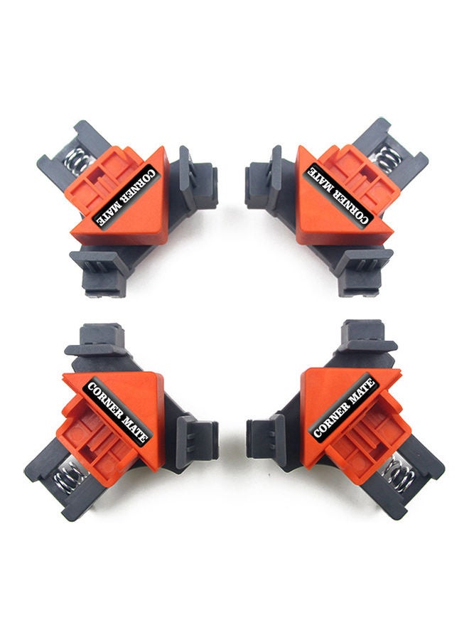 4 Piece Woodworking 90 Degrees Right Angle Clamp Clip Multicolor 20x6x18cm - Image 1
