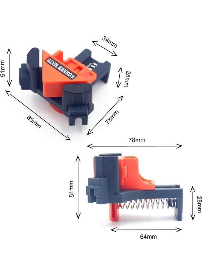 4 Piece Woodworking 90 Degrees Right Angle Clamp Clip Multicolor 20x6x18cm - Image 3
