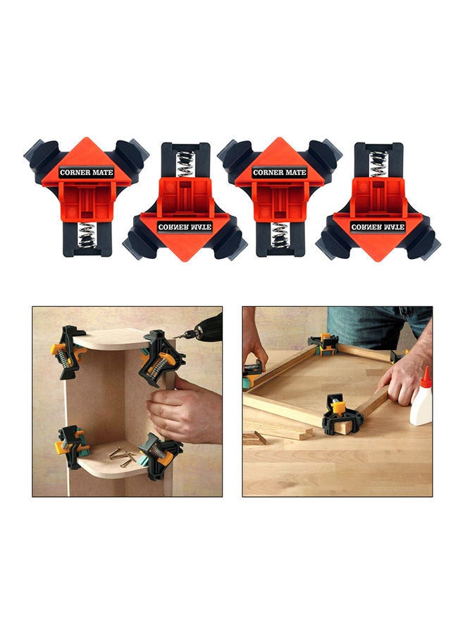 4 Piece Woodworking 90 Degrees Right Angle Clamp Clip Multicolor 20x6x18cm - Image 5