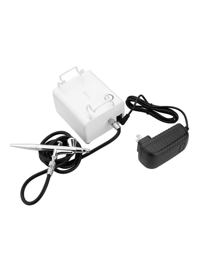 Airbrush Spray Pump Pen Set Air Compressor Kit White 20x12x13cm  - Image 4