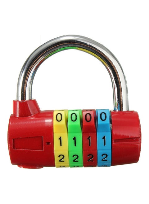 Short Four Digit Number Code Password Combination Padlock Red 6.1x2.2x6cm