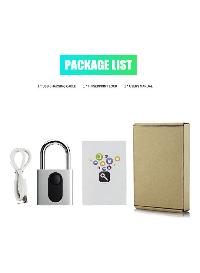 Smart Fingerprint Lock Silver 12.5 x 2 x 8cm  - Image 2