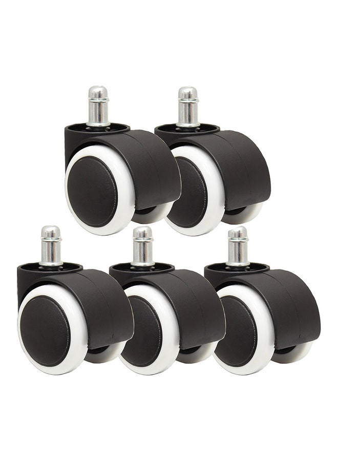 5-Piece Office Chair Roller Universal Wheels Black/White