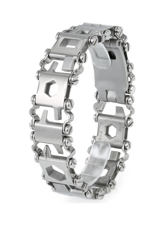 29-In-1 Multi-Functional Spliced Bracelet Wearable Tools Silver 10 x 7cm 