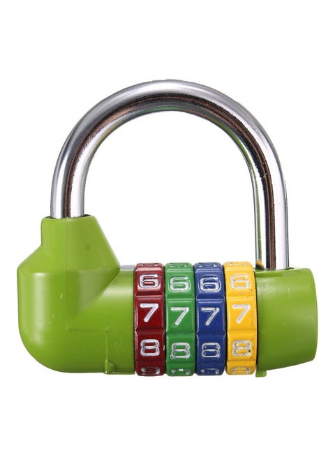 Short Four Digit Number Code Password Combination Padlock Green 6.1x2.2x6cm