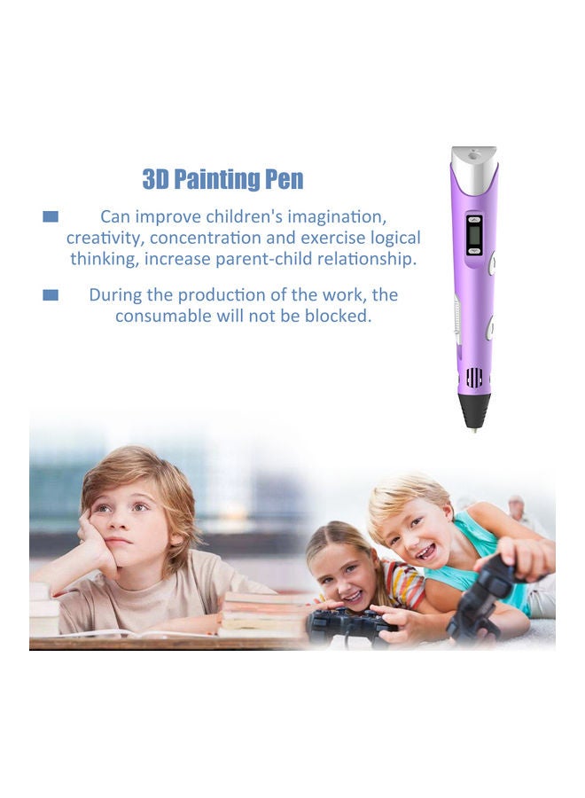 Generic Digital Display Intelligent 3D Printing Pen Purple  - Image 5