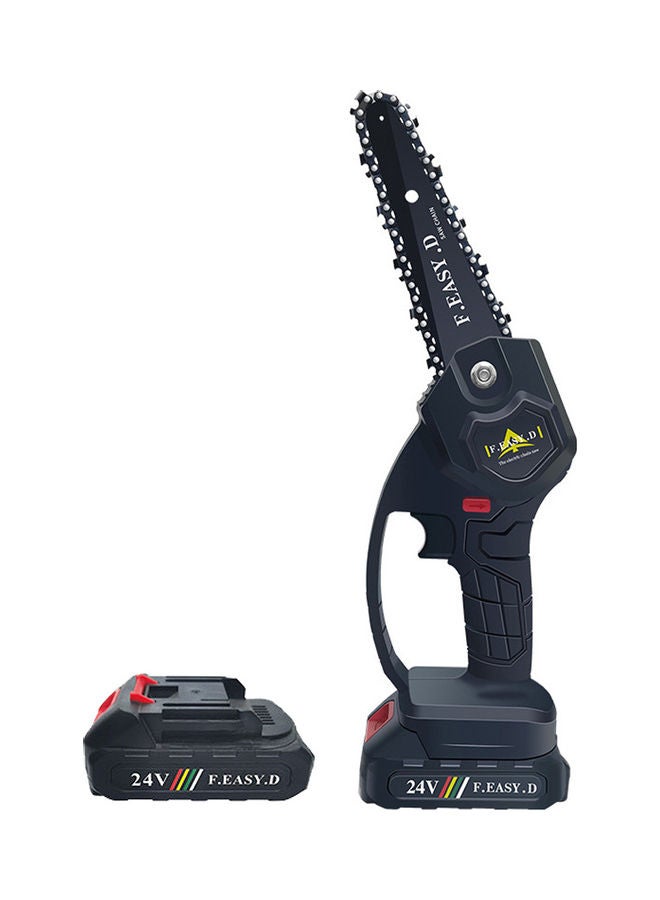 24V Mini Portable Electric Rechargeable Pruning Chainsaw Black 30 x 11 x 12cm  - Image 1