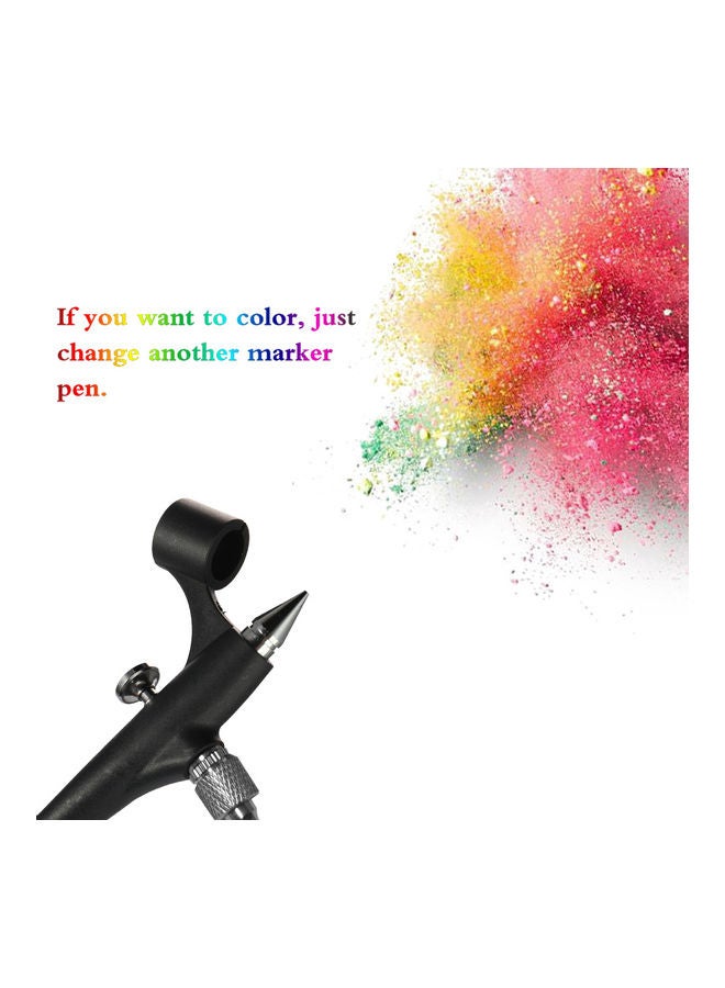 Portable Pneumatic Marker Pen Spray Machine Model Tool Black/Silver 19.5 x 3.5cm - Image 2