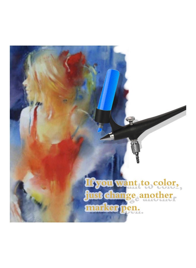 Portable Pneumatic Marker Pen Spray Machine Model Tool Black/Silver 19.5 x 3.5cm - Image 3