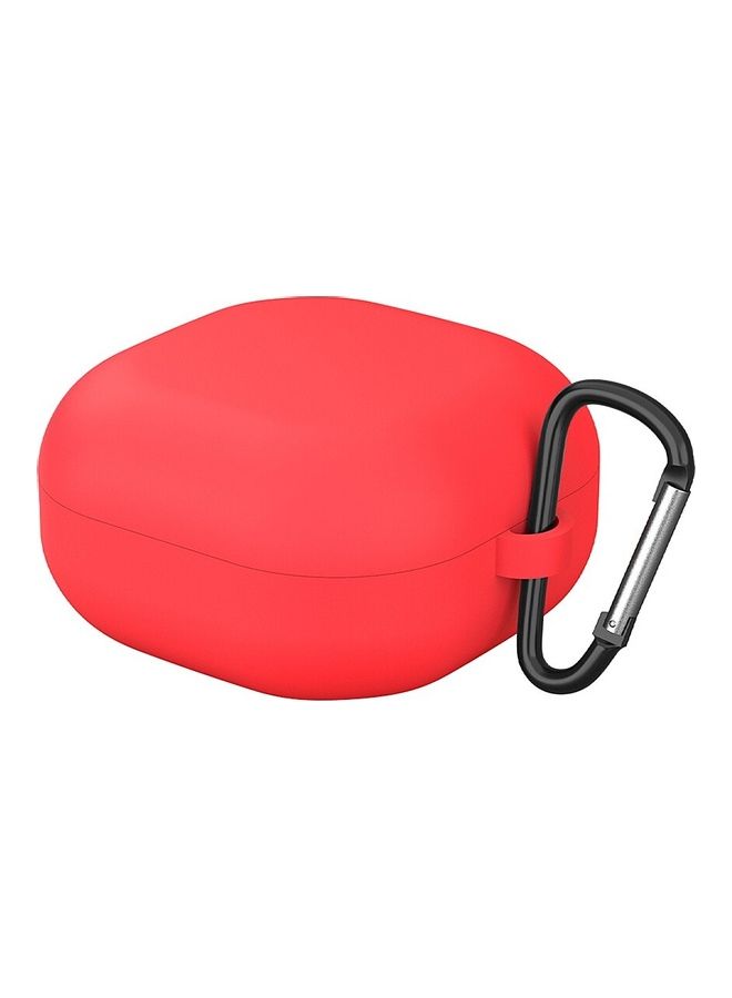 أو أوزون حافظة من السيليكون متوافقة مع سمّاعات جالاكسي بادز برو/ بادز لايف مع غطاء ليّن وناعم مع سلسلة مفاتيح من الفرو وخطاف أحمر - Image 2