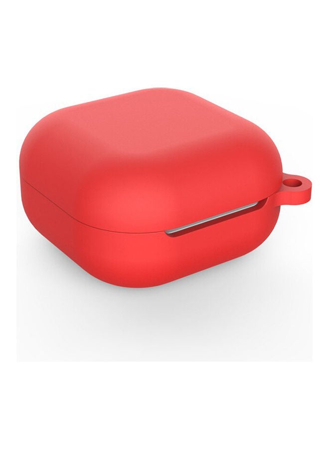 أو أوزون حافظة من السيليكون متوافقة مع سمّاعات جالاكسي بادز برو/ بادز لايف مع غطاء ليّن وناعم مع سلسلة مفاتيح من الفرو وخطاف أحمر - Image 3