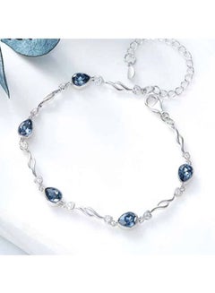 Sterling Silver Stone Studded Water Drop Bracelet - v1610366509/N36156304A_2