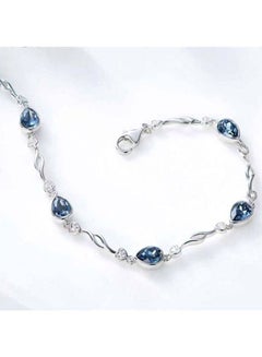 Sterling Silver Stone Studded Water Drop Bracelet - v1610366509/N36156304A_4