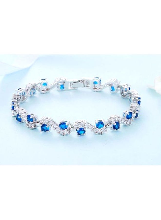 J&J Silver Bracelet With Zircon And Crystal  - Image 2