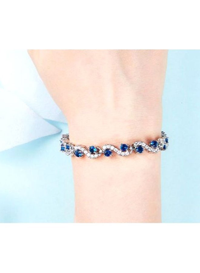 J&J Silver Bracelet With Zircon And Crystal  - Image 3
