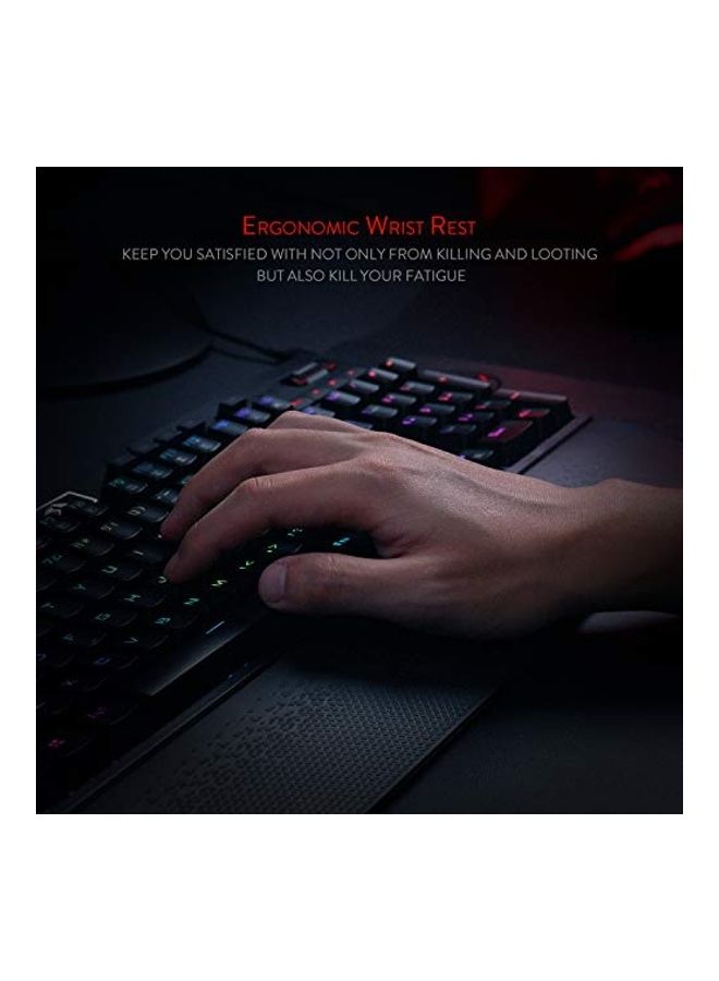 REDRAGON - K586 RGB Mechanical Gaming Keyboard, 10 Dedicated Macro Keys, Convenient Media Control, and Detachable Wrist Rest - Image 1