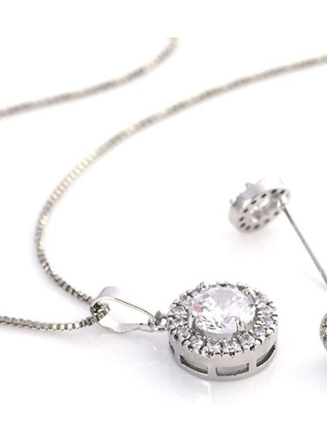 Sharpdo Stone Studded Necklace And Earrings Set - Image 3