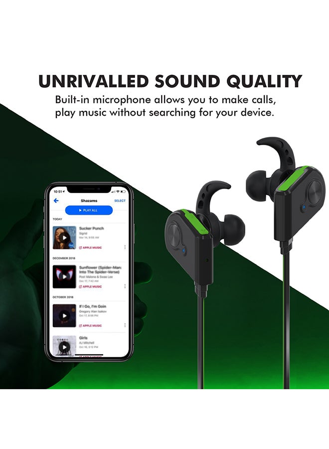 PROMATE - Wireless Bluetooth 4.1 Magnetic Earphones with HD Sound Quality Sweatproof, Secure-Fit, Built-In Mic and Noise Isolating For iPhone, iPad, Samsung, Pc, Laptop, Fluid Green - Image 1