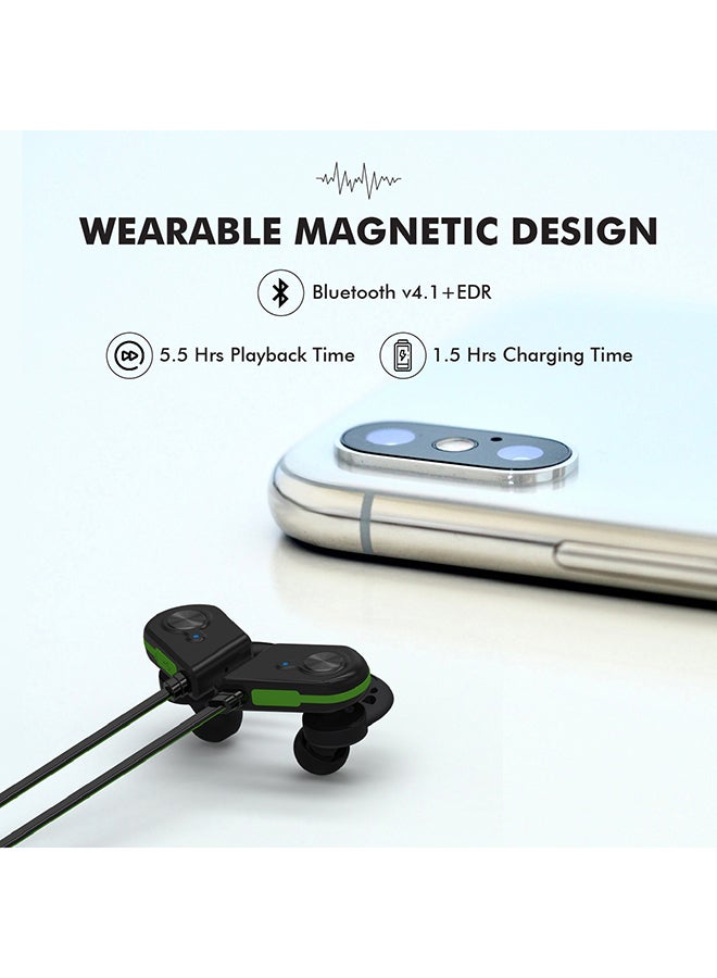 PROMATE - Wireless Bluetooth 4.1 Magnetic Earphones with HD Sound Quality Sweatproof, Secure-Fit, Built-In Mic and Noise Isolating For iPhone, iPad, Samsung, Pc, Laptop, Fluid Green - Image 1