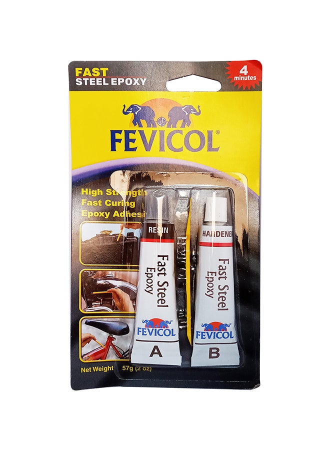 Fevicol - High Strenght Fast Curing Steel Epoxy Adhesive Tube Set White 57grams - Image 1
