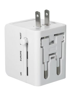 ماركة غير محددة محول مقبس الكل في واحد مع منفذي USB أبيض 8 x 6.8سم 