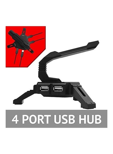 Tilted Nation Gaming Mouse Bungee Cord Holder With 4 Port USB Hub