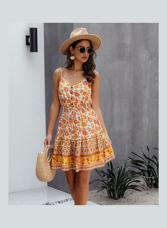 Printed Sleeveless Dress Navy Blue - Image 2
