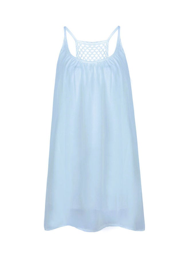 Summer Large Hem Mini Dress Light Blue 