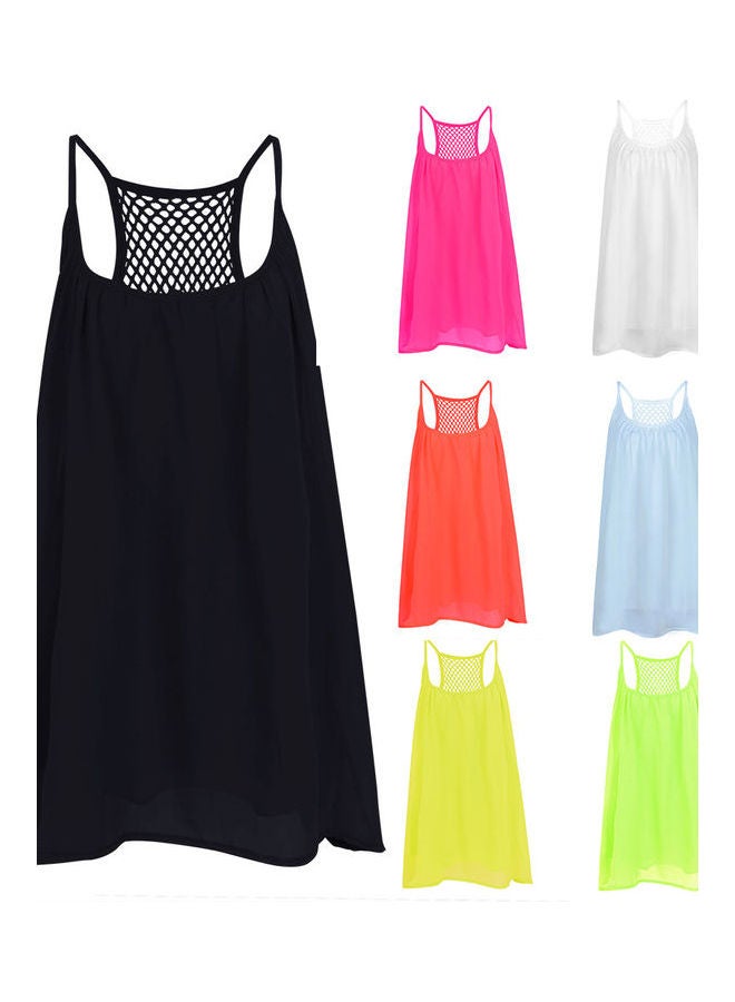 Grid Backless Sling Dress Neon Yellow  - Image 5