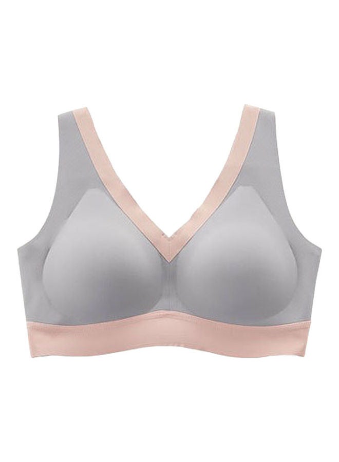 Seamless  Padded Push Up Bra Light Grey - Image 1