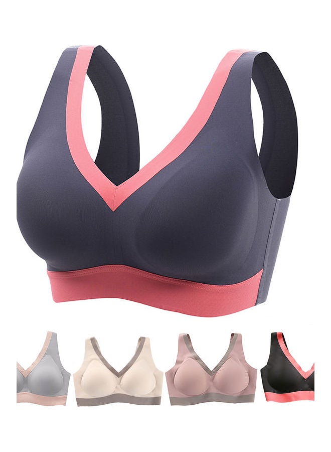 Seamless  Padded Push Up Bra Light Grey - Image 4