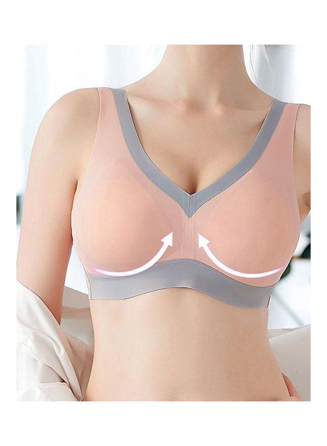 Seamless  Padded Push Up Bra Light Grey - Image 5