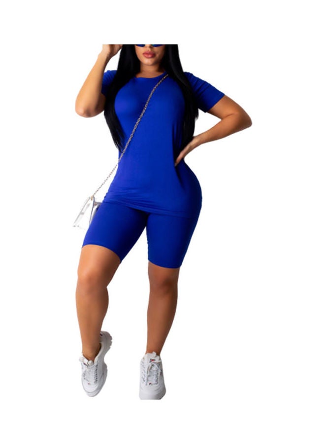 Polyester Solid Jumpsuit Dark Blue - Image 1