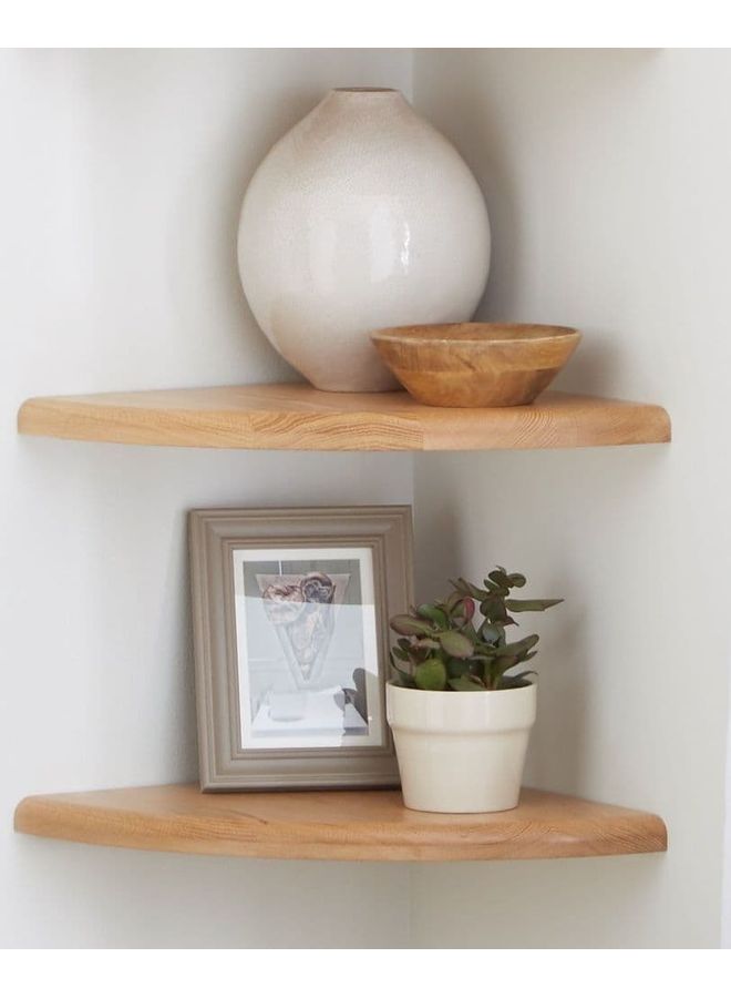Roman Gifts Corner Wall Shelves Oak 30×30cm  - Image 3