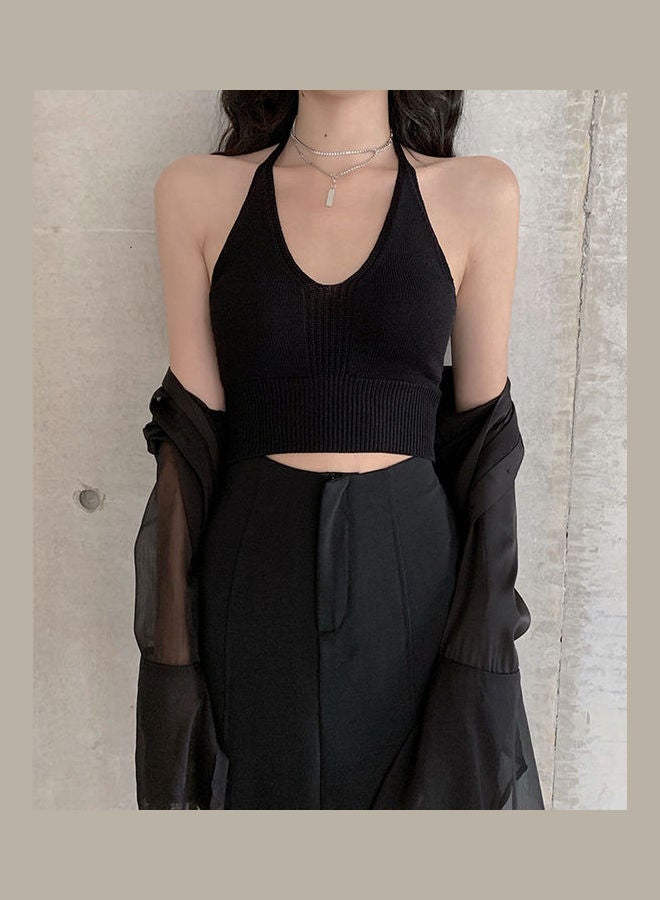 Generic - Ribbed Backless Crop Top White - Image 1