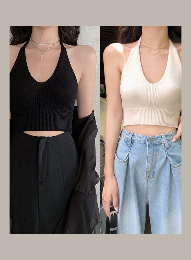 Generic - Ribbed Backless Crop Top White - Image 1