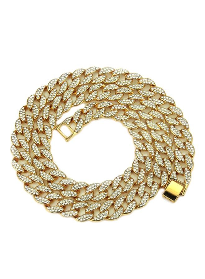 Sharpdo Stone Studded Cuba Link Chain Necklace  - Image 1