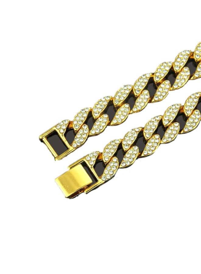 Sharpdo Stone Studded Cuba Link Chain Necklace  - Image 3