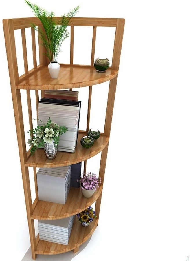 Roman Gifts 4-Tier Corner Shelf Brown 32x32x120cm  - Image 1