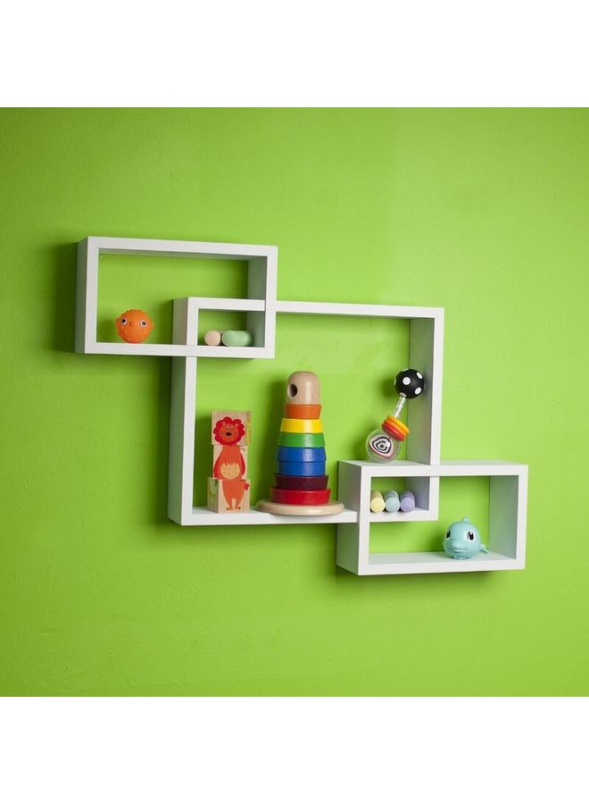 Roman Gifts - Intersecting Floating Shelves White 72x43x9cm - Image 1
