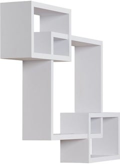 Intersecting Floating Shelves White 72x43x9cm